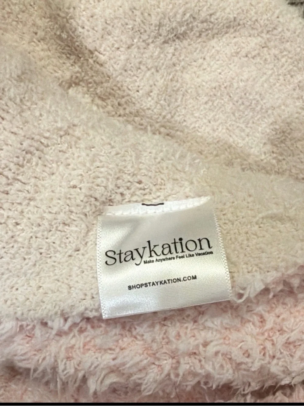 Staykation Plush Floral Throw Blanket - Cream with Pink Accents